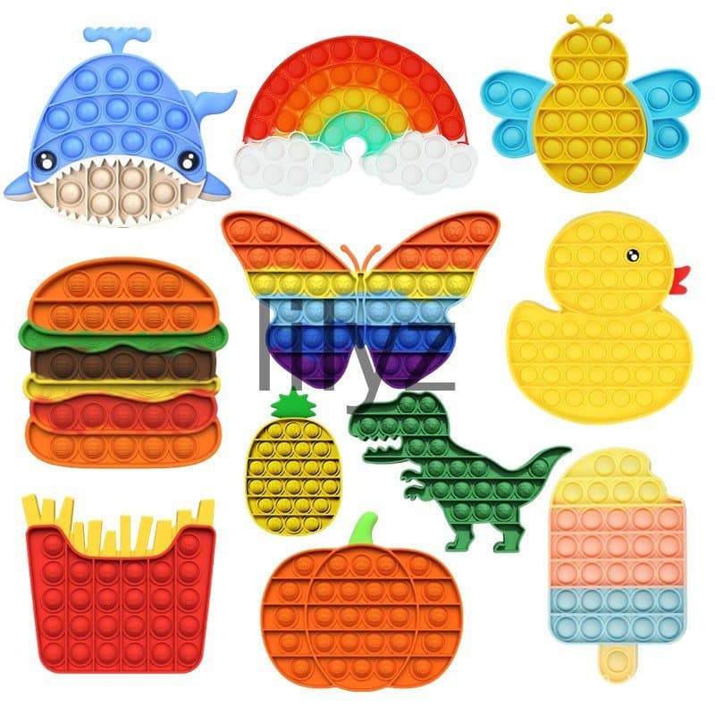 Brinquedo Anti-estresse Push Pop-It, Bola de Bolhas Colorida, Unicórnio, Coruja, Pato, Sorvete, Dinossauro, Hello