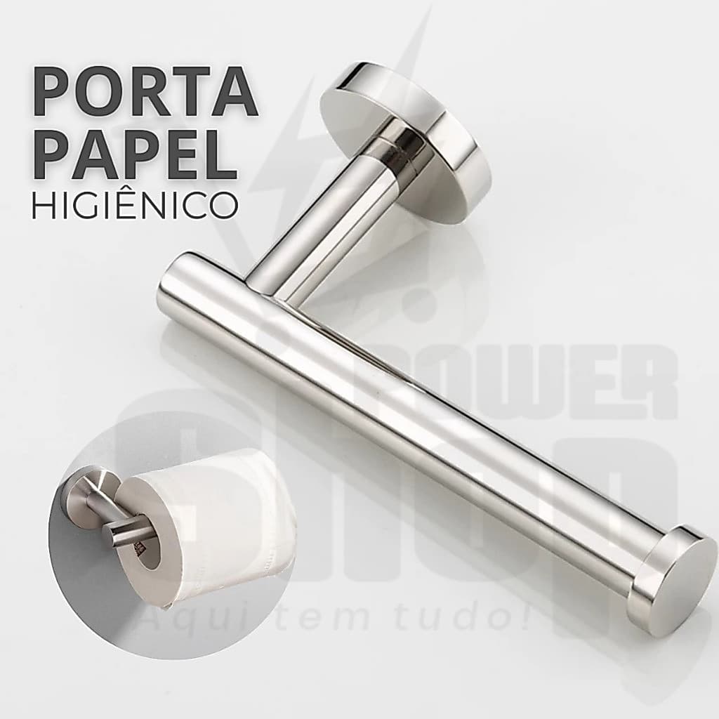 Porta Rolo de Papel Higiênico em Aço Inoxidável Banheiro