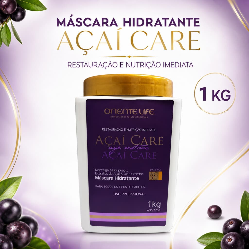 Máscara Açaí Restauração E Nutrição Oriente Life 1 Kg