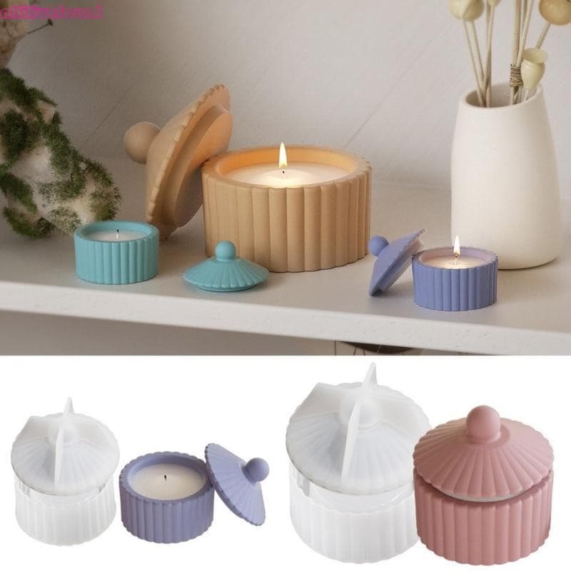 allilivefoua1 Caso De Jóias Molde De Resina Com Tampa Silicone Armazenamento Jar Copo Recipiente Para Fundiçãos Concreto