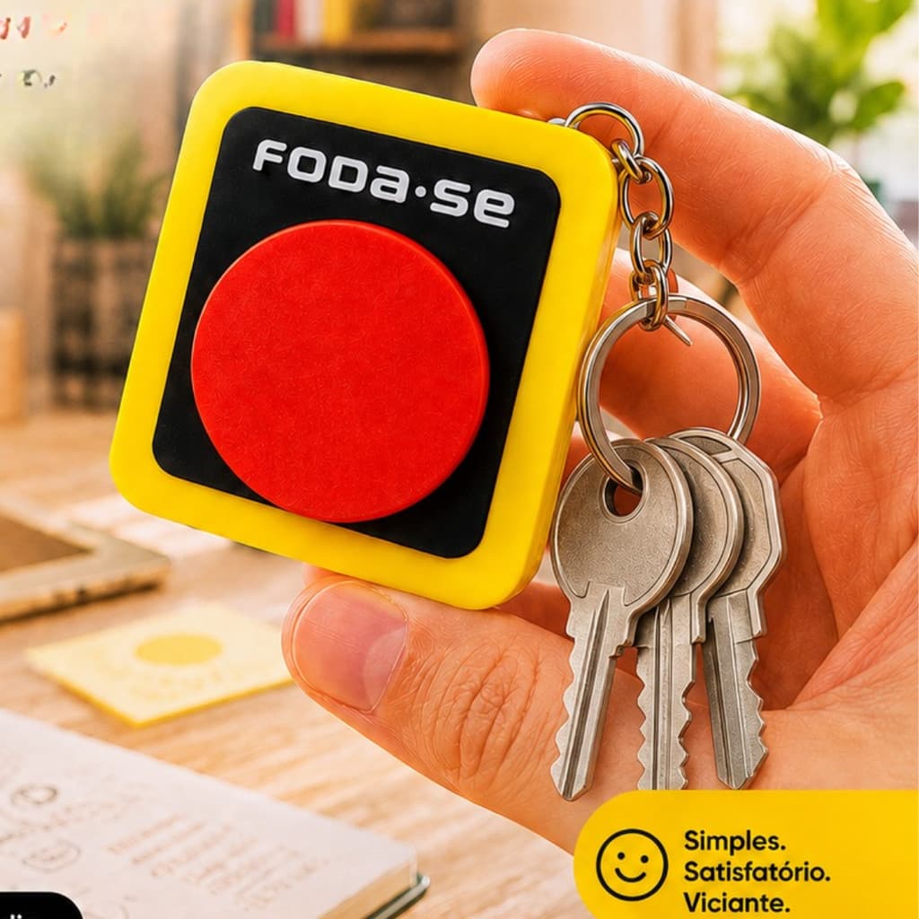 Chaveiro F**da-se Botão Antistresse Em 3D Divertido Fidget Toy Com Switch Mecanico
