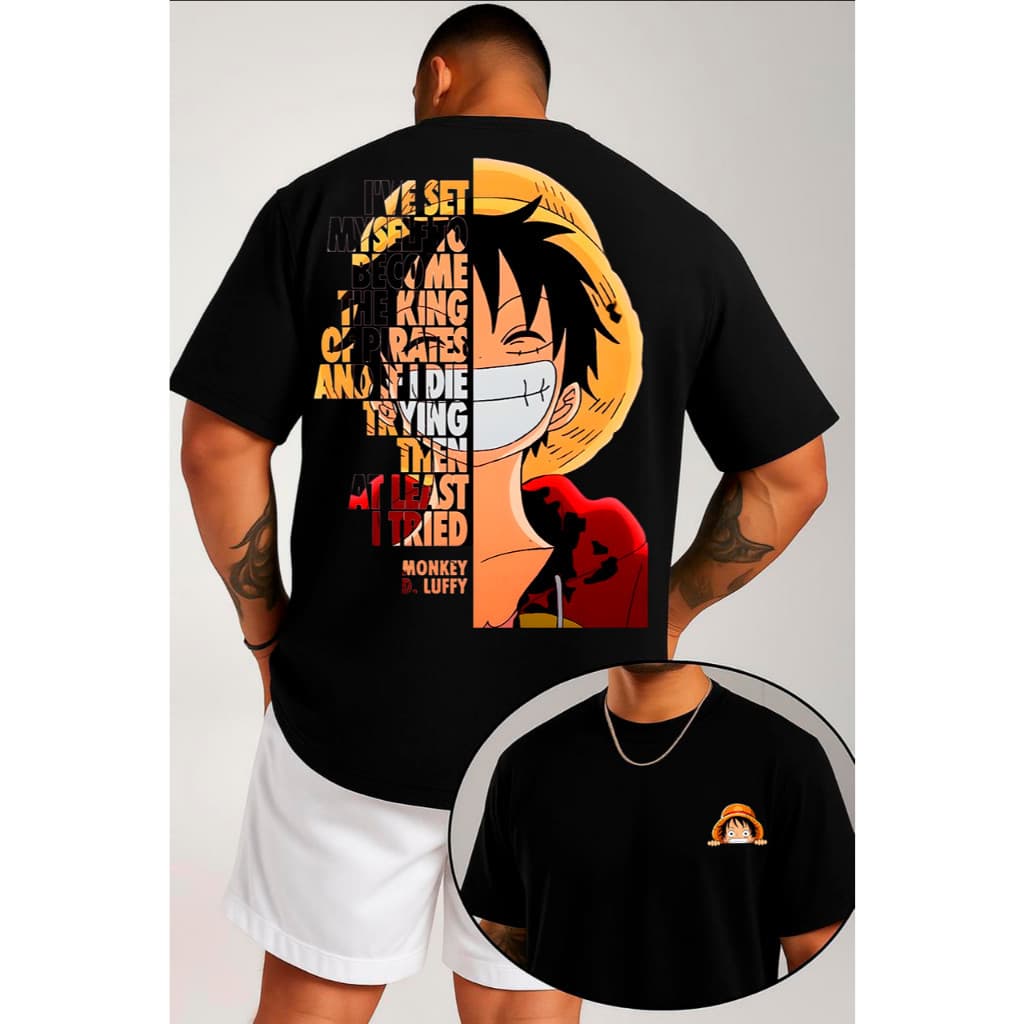 Camiseta Masculina One Piece Luffy Camisetas Camisa Camisas Blusa Blusas 100% Algodão Premium Não Encolhe
