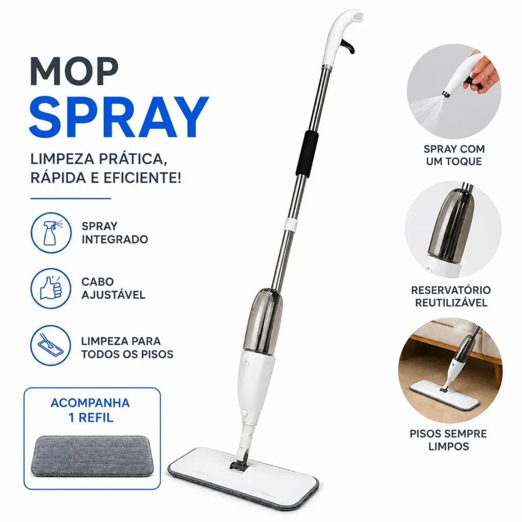 Mop Spray Com Reservatório Esfregão Vassoura Mágica