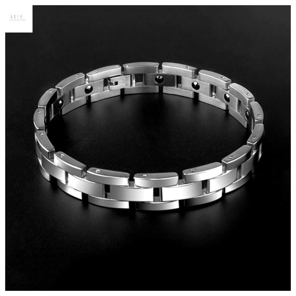 Pulseira De Elo De Corrente Ajustável Em Aço Titânio – Acessório De Joias Femininas Para Uso Diário