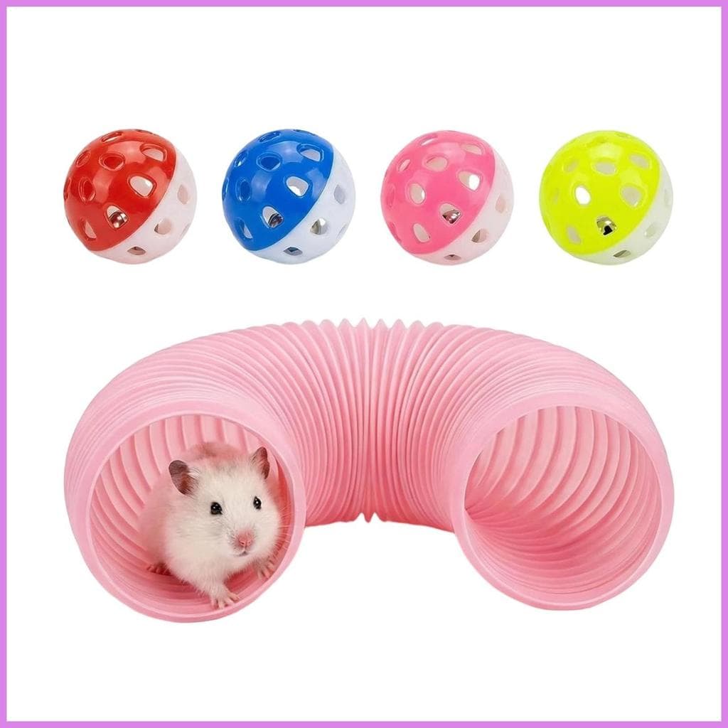 Túneis Divertidos Para Hamster , Brinquedos De Exercício Expansíveis Dobráveis Com Sinos , De Gaiola De Gerbil , Coelho