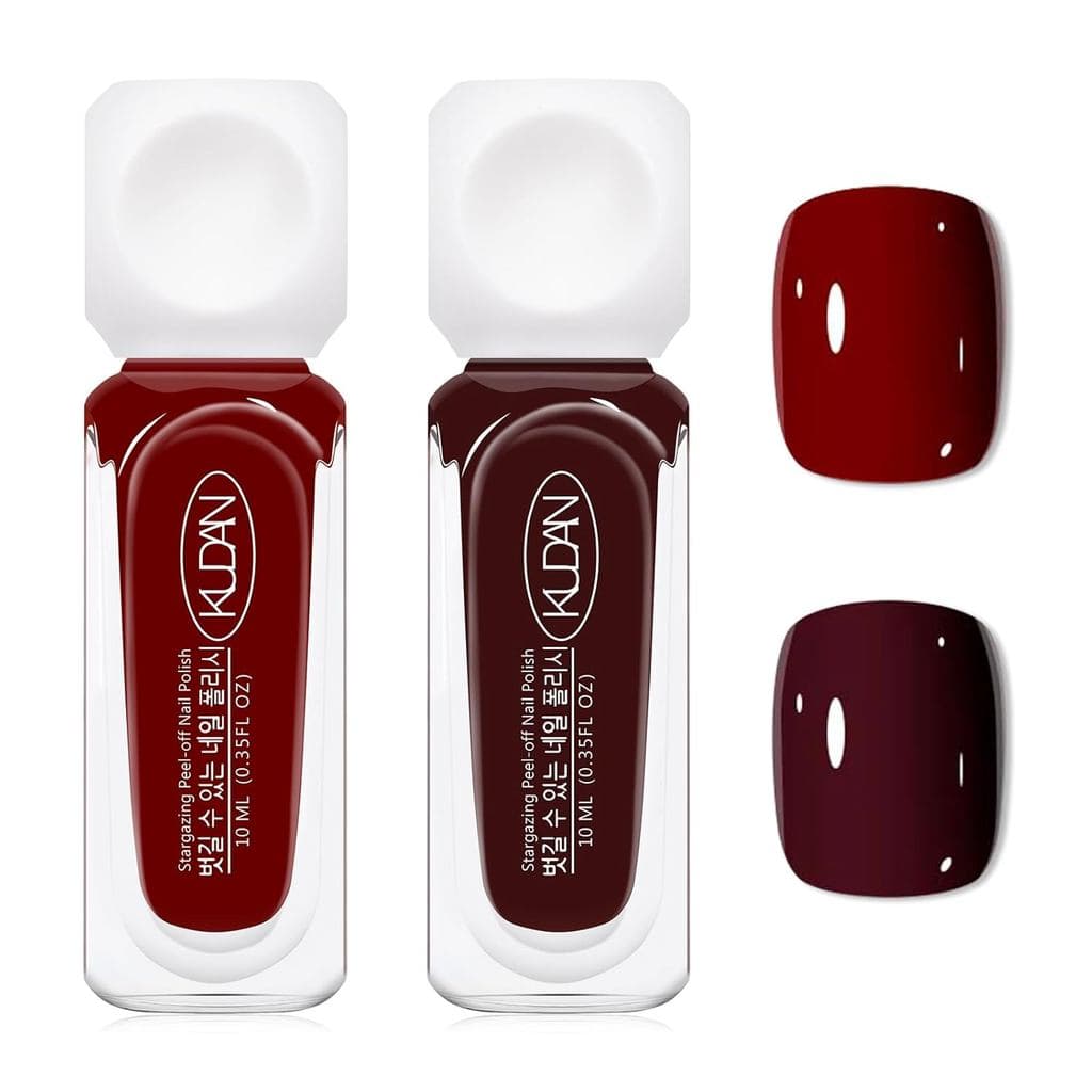2 Peças de Esmalte Vermelho Escuro à Base de Água, Secagem Rápida, Longa Duração, Durável, Adequado para Arte em Unhas e