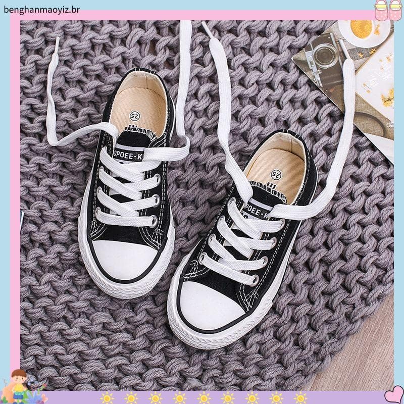 Crianças sapatos de lona pai-filho sapatos meninos meninas baixo-topo bebê branco crianças sapatos de pano rendas tênis