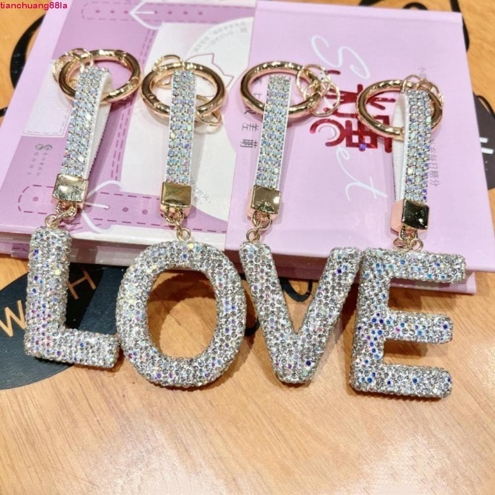 Pingente Maiúscula De Cristal , De Prata Cheio De Diamante Chaveiro Com Letras Em Inglês , Strass