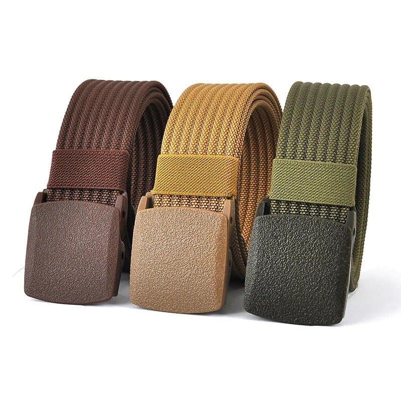 Cintos Masculinos Moda Unissex Jeans Ajustáveis Cinto De Viagem Ao Ar Livre Tático Com Fivela De Plástico Para Calças 12