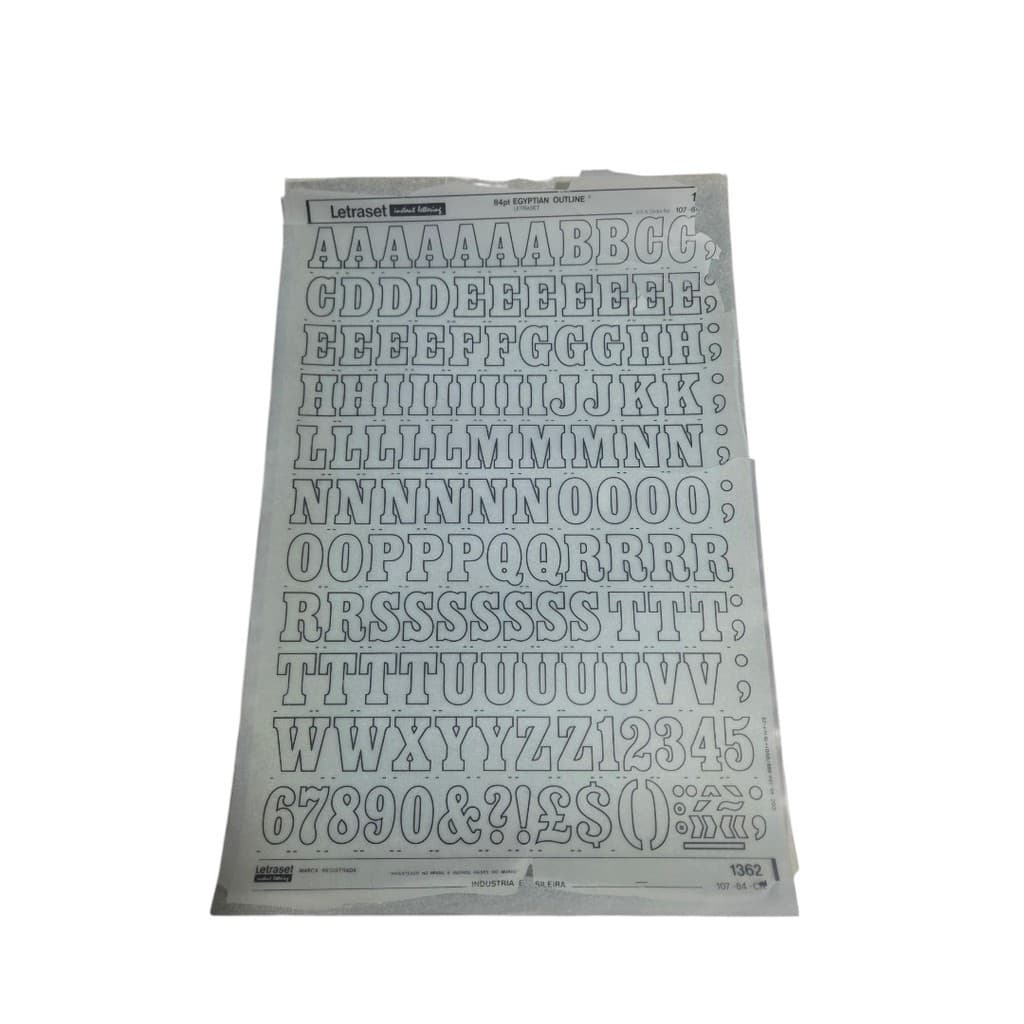 Letraset 25 X 38 cm Letras Adesivas Ref. 1362 Altura 24.6 mm