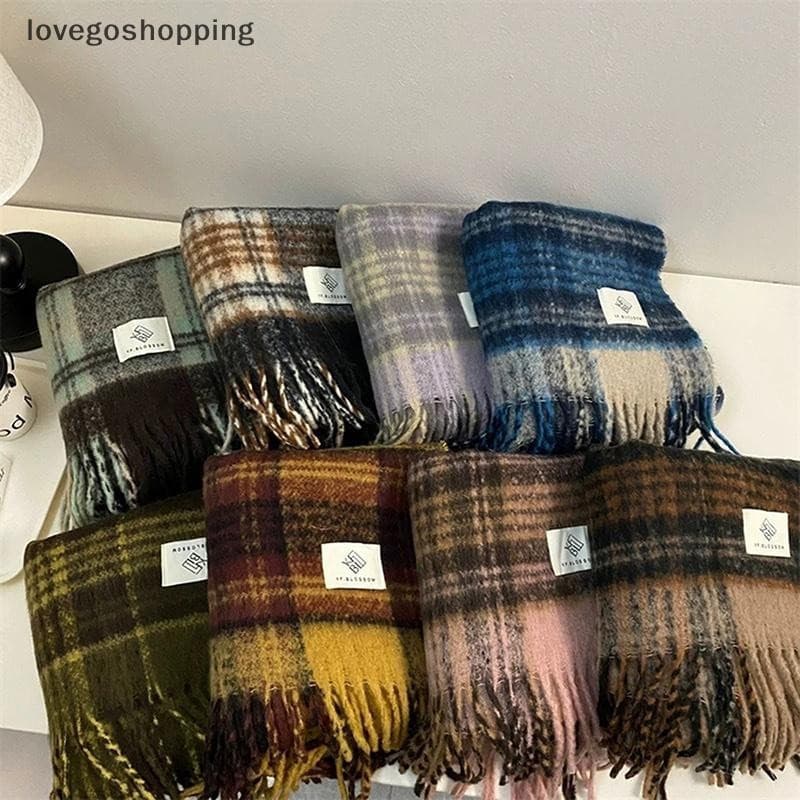 [lovego] Novo Cachecol de Cashmere Dupla Face para Mulheres 2024, Cachecol Longo, Grosso e Quente com Padrão de Corações