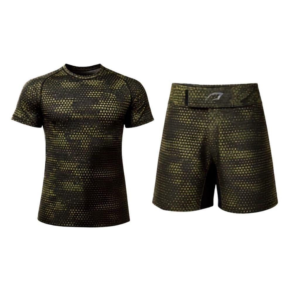 Kit Bermuda/Camiseta Rash Compressão Camuflado - Pretorian