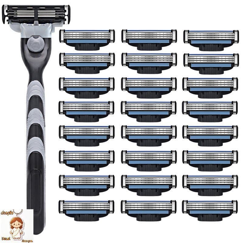 16 Peças/8 Lâminas de Reposição Gillette MACH 3 para Barbear Masculino