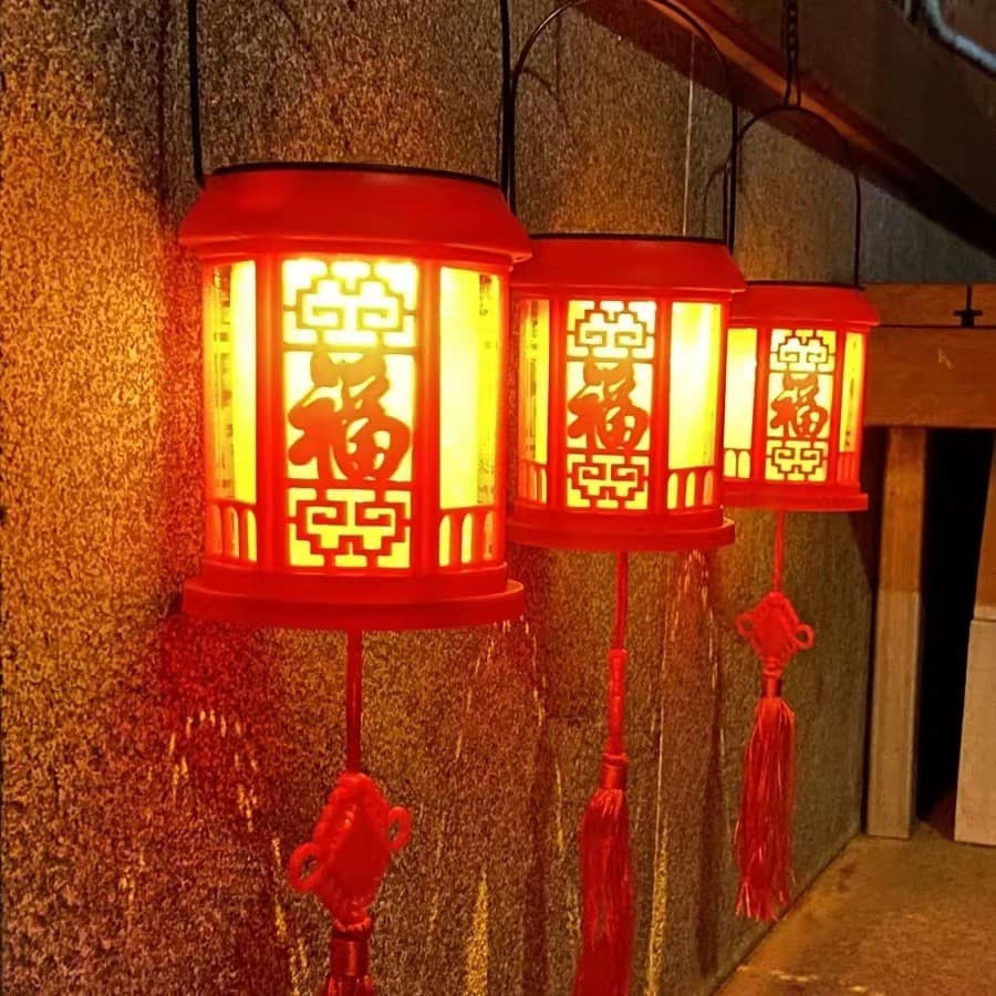 Estilo chinês lanterna vermelha lustre Solar jardim decoração criativa atmosfera luminosa festiva ano novo chinês YAWZ
