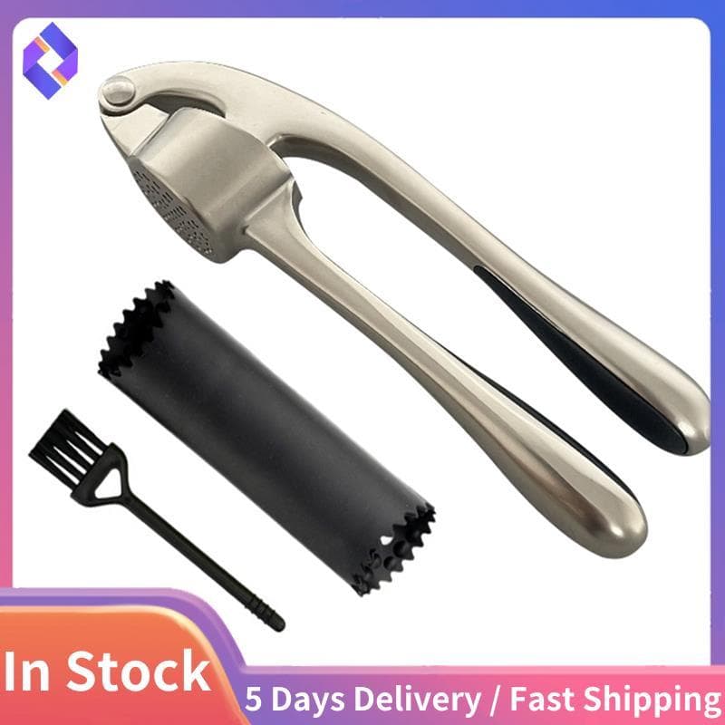 Conjunto De Prensa De Alho Para Cozinha , Ferramenta Picadora , Fácil Limpeza , Descascador E Escova , Utensílios De Cas