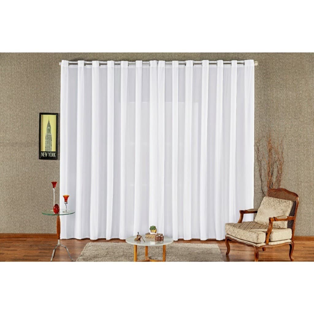 Cortina Voal Premium Luxo Decorativa Lisa Tecido Leve Elegante Sala Quarto Cozinha