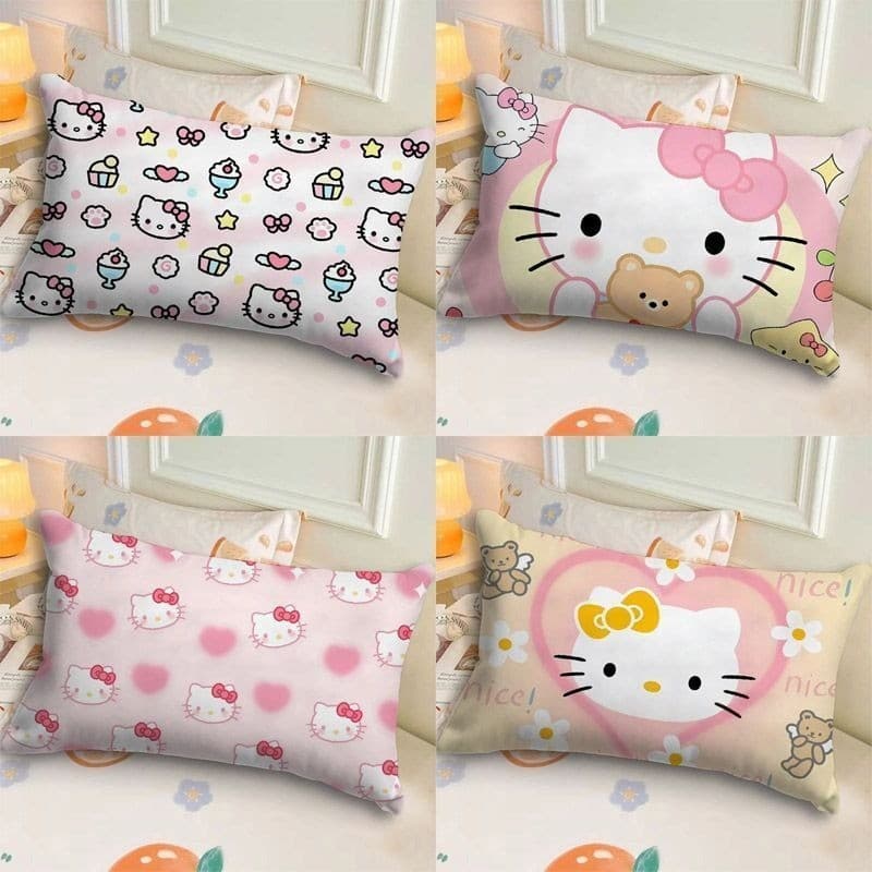 Novo HelloKitty Fronha retangular de face única Dormitório simples Travesseiro Super macio Sofá doméstico sem núcleo