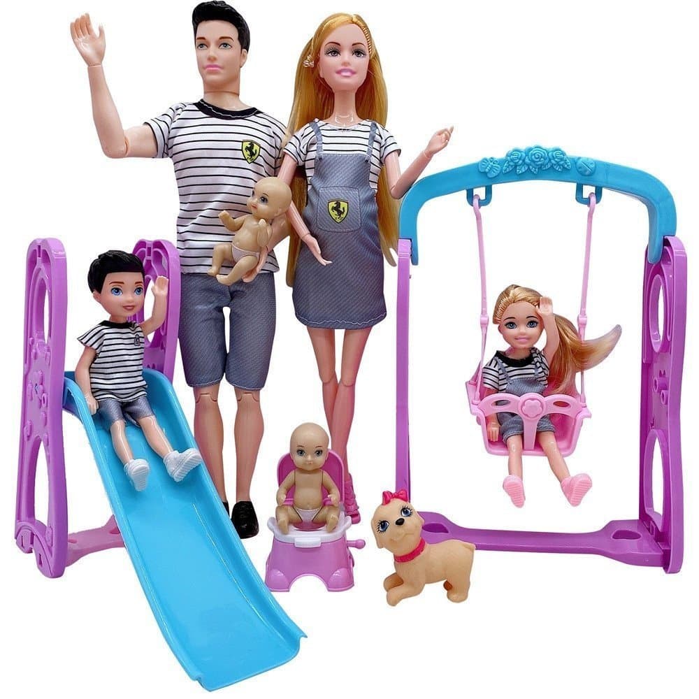 Boneca Grávida de 30cm Kit Familiar 6 Pessoas - Brinquedo de Família Presente Ideal para Meninas