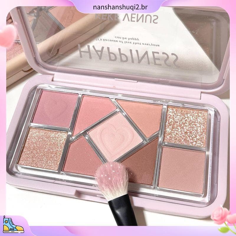 8795 Coleção De pessoas Early Eight Pseudo-Face Paleta De sombras De nove cores Baixo saturado Perolado Fosco Blush Terr