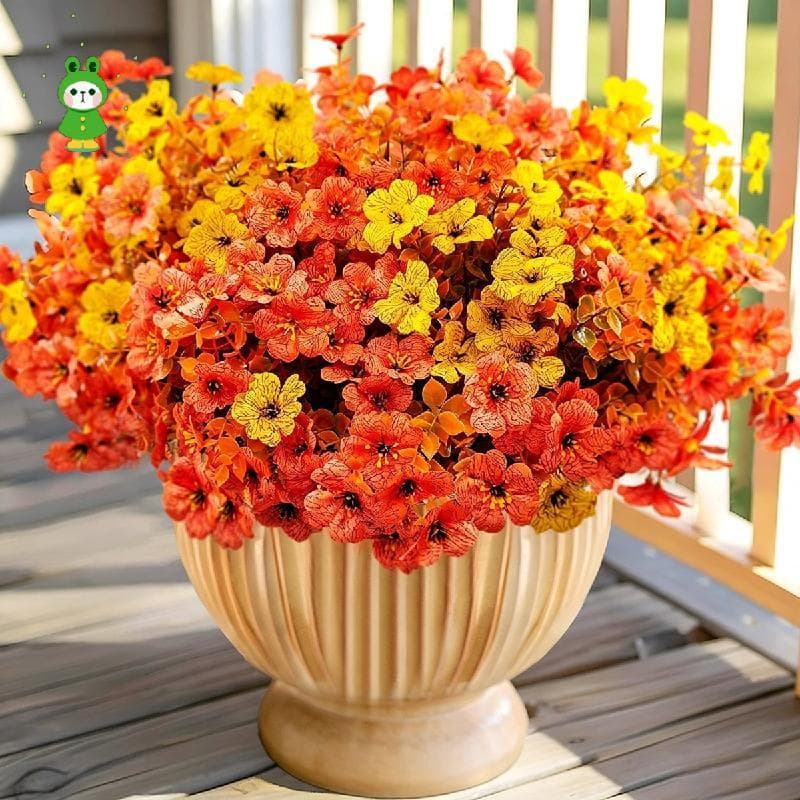 Outono Buquê De Flores Artificiais Simulação Violeta Eucalipto Falso Ramo Multi Cena Decoração Para Casa Interior