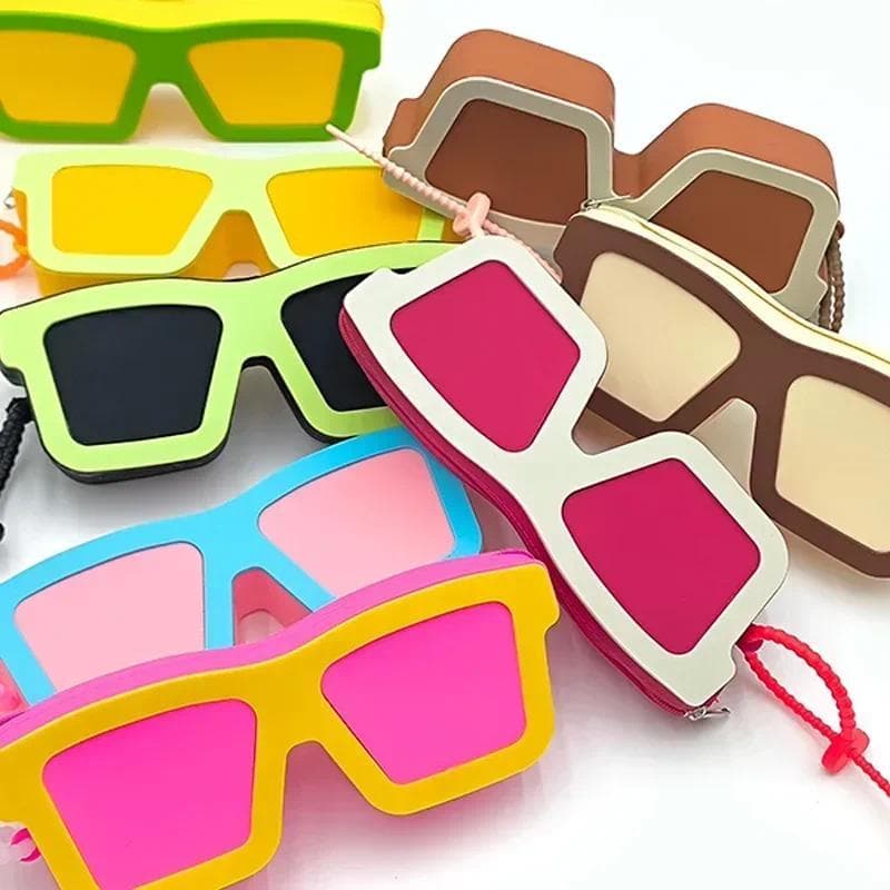 Bolsa Protetora De Silicone Em Formato De Óculos , Exclusiva , Leve , Para Viagem , De Sol , Suporte Portátil Leitura ,