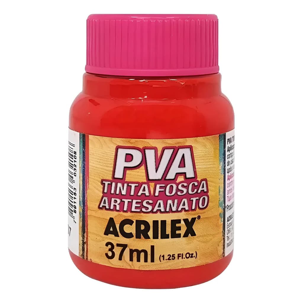 Tinta Pva Fosca - VERMELHO FOGO - 37ml ACRILEX - 032400507