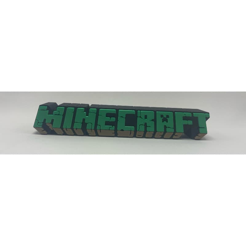 Placa Minecraft 3D em PLA – Letreiro Gamer Decorativo 16,5x2,5cm