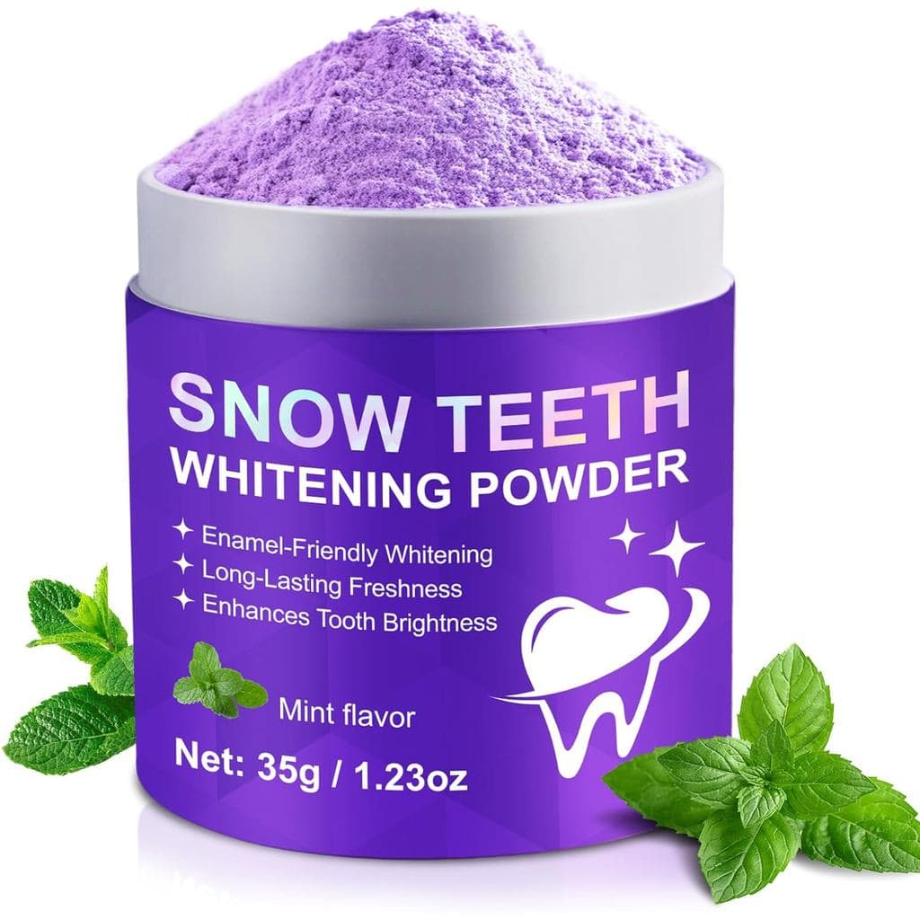 Pó Clareador de Dentes - Pó Clareador de Dentes Snow com Fórmula Pap+, Sem Peróxido, Sem Sensibilidade e Seguro para o E