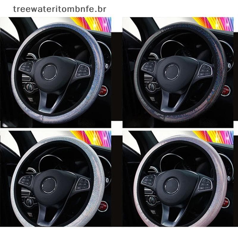 Capa Universal Para Volante De Carro Com Strass PU E Cristal