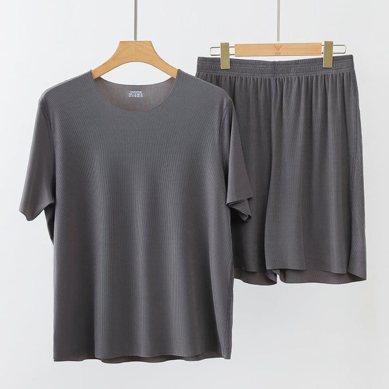 [Yalu] 2026 Novo Estilo Dois Conjuntos Cool Feeling Light Thin Home Wear Pijama de Seda Gelo Terno de Manga Curta Sem Co