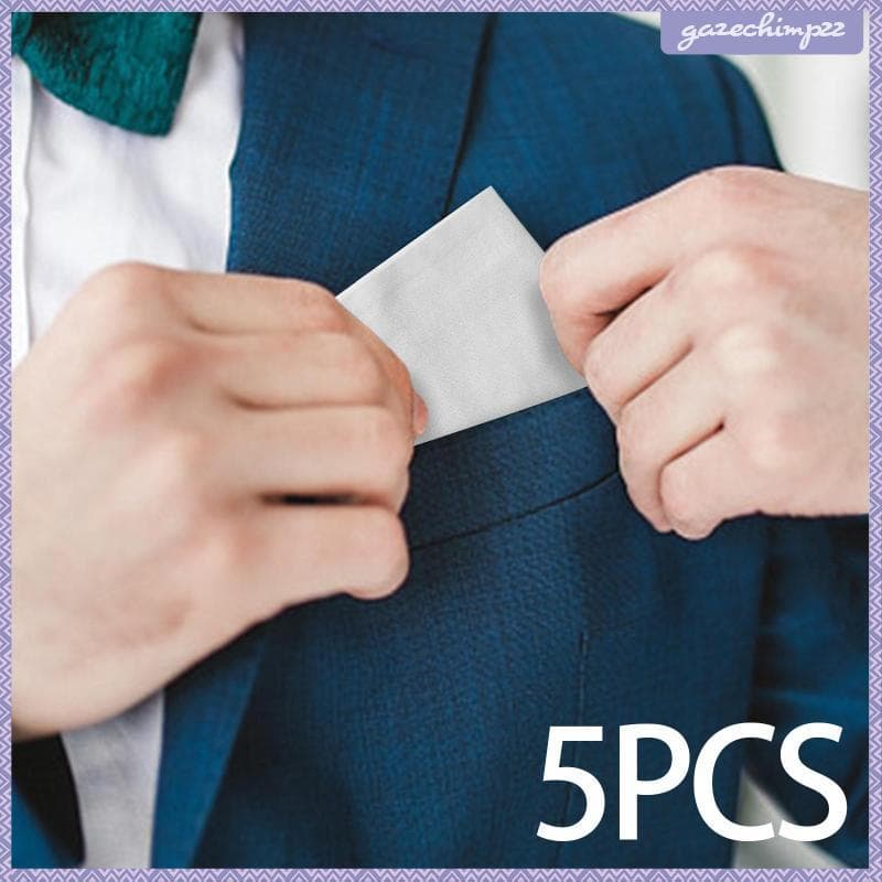 [Gazechimp] 5 Lenços Brancos Masculinos Para Presentes Lenço 40 Cm Bandanas Homens Pano
