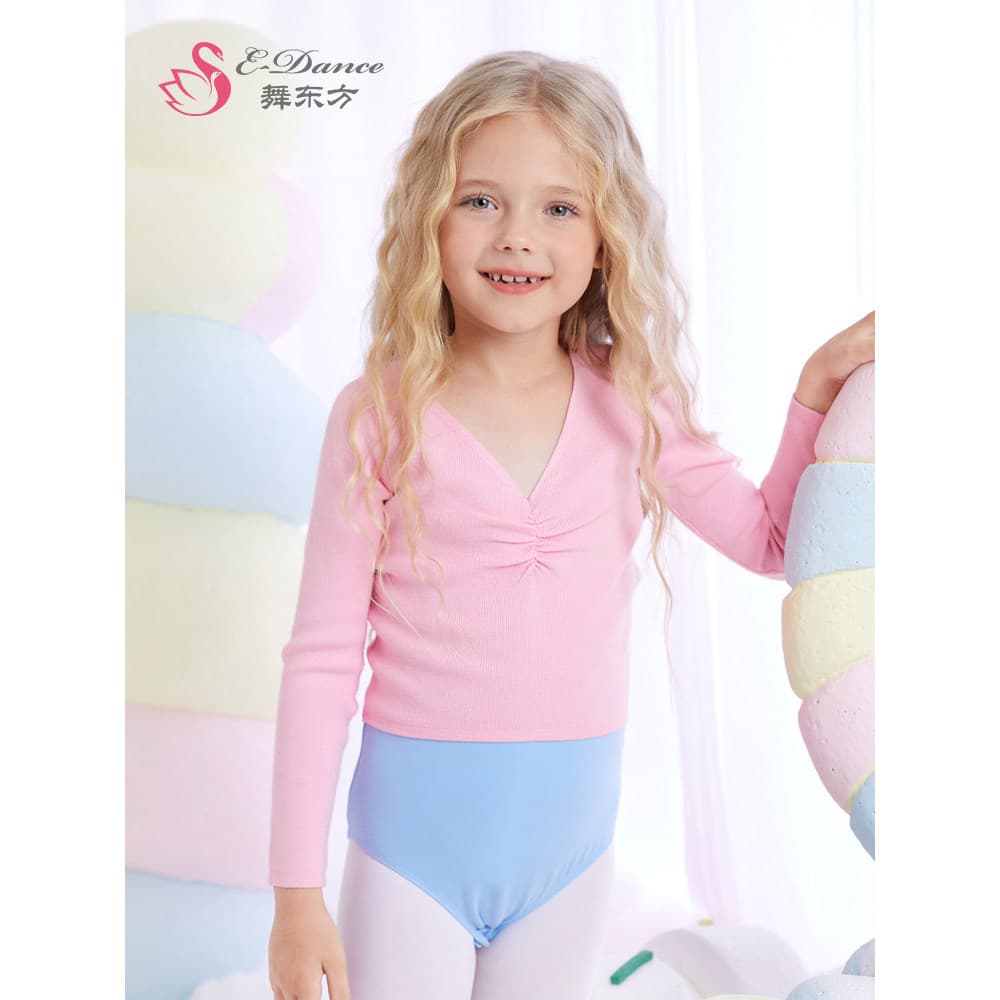 Camisola de dança infantil jaqueta meninas Ballet prática roupas de manga comprida exterior pequeno xale outono inverno