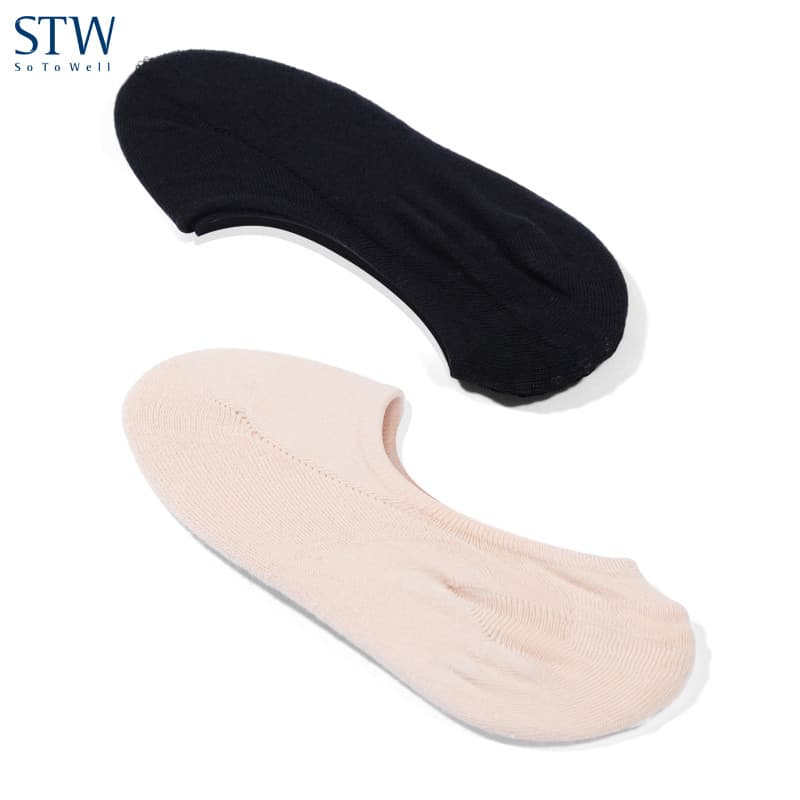 STW meias de verão senhoras meias barco meias de algodão invisível antiderrapante esportes absorvente de suor respirável