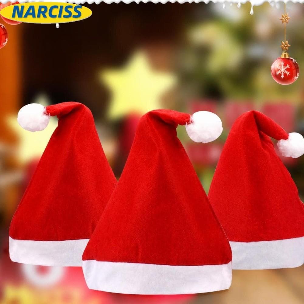 NARCISSUSPW 20 Peças De Chapéu De Papai Noel , Natal Unissex Para Fotos Vermelho Fantasia De Feriado