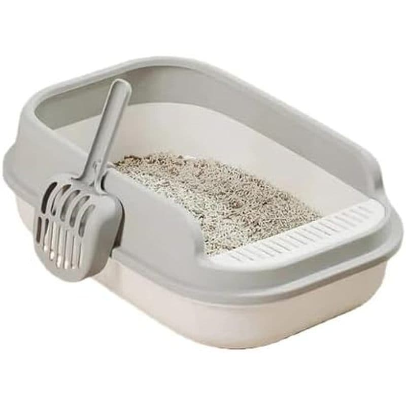 Grande Caixa De Areia Para Gatos Semi-Fechada Cinza Com Colher De Alta Face Design Anti-Derramamento Pedal De Captura Es