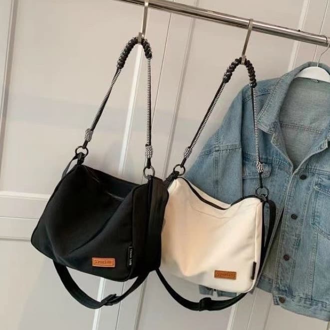 Bolsa transversal de lona, adequada para academia, viagens, capacidade média, praia, durável, recém-lançada.   HQVF