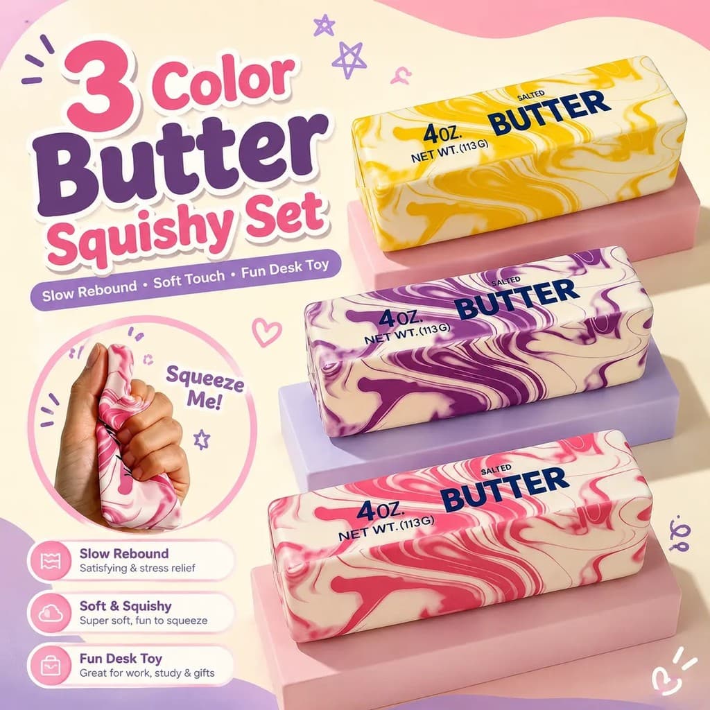 Brinquedo Mole De Manteiga Realista Unissex De Tamanho De Bolso-Ferramenta Sensorial Kawaii Fidget De Espuma De Ascensão