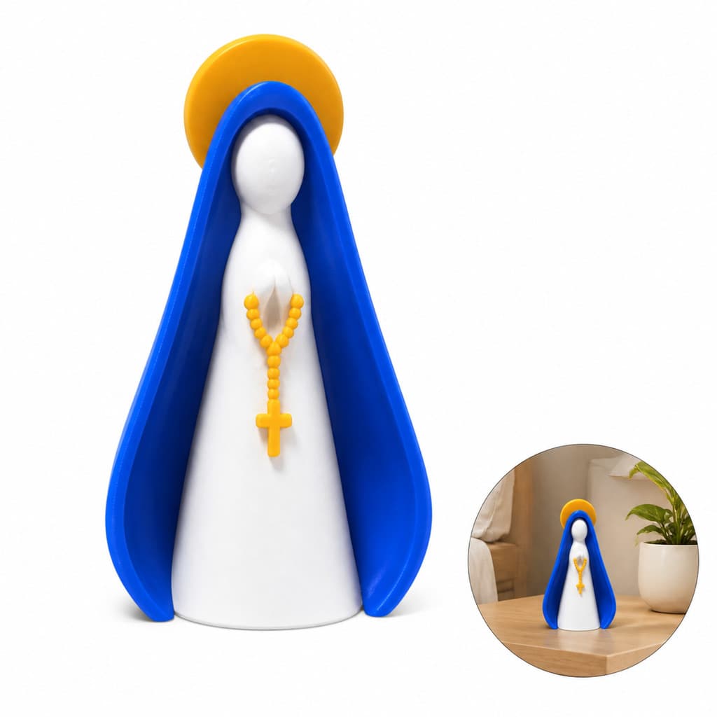 escultura imagem nossa senhora aparecida decorativa 13cm alta qualidade decoração religiosa