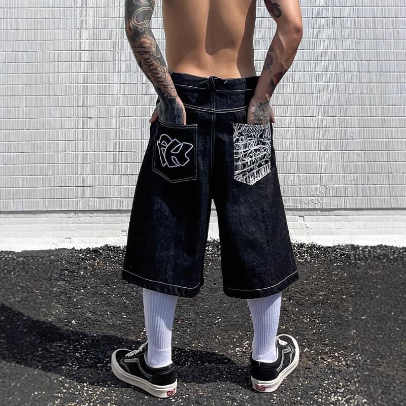 Shorts jeans masculino americano costa oeste shorts jeans masculino 2024 Street Wear solto lavado alfaiataria calças cas