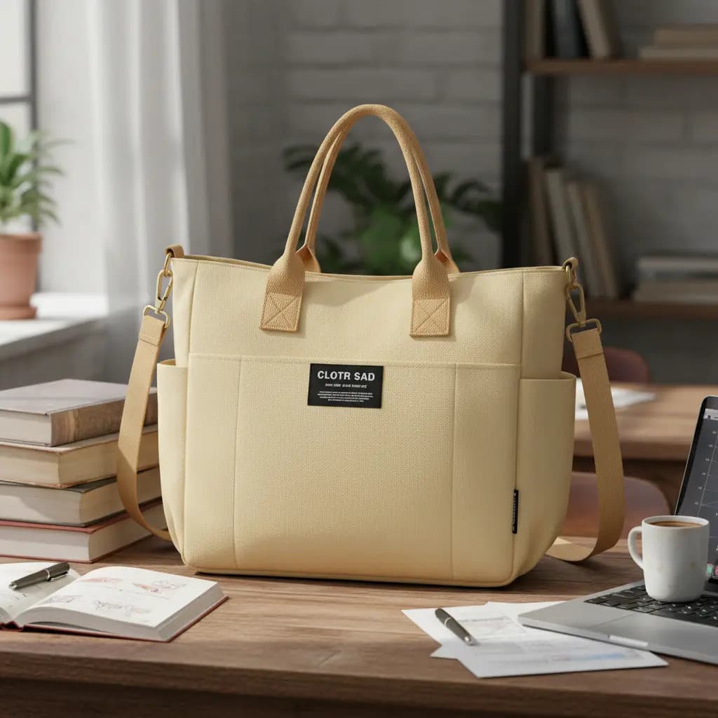 Bolsa Feminina Grande Linho Transversal Tote Faculdade