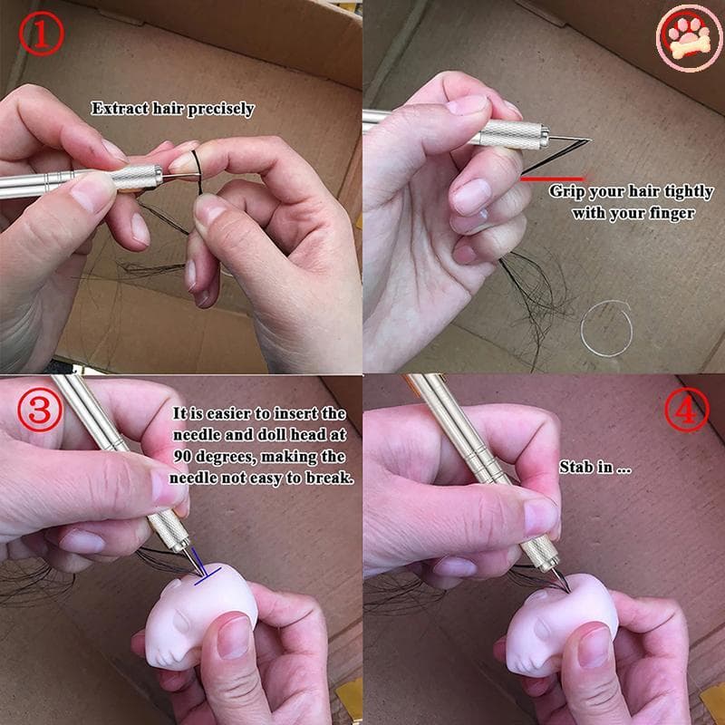 Carro 0.6mm 0.8mm Agulha De Enraizamento Boneca Cabelo Repintar Bonecas Cabeça Ferramentas De Peruca Fazendo Suprimentos