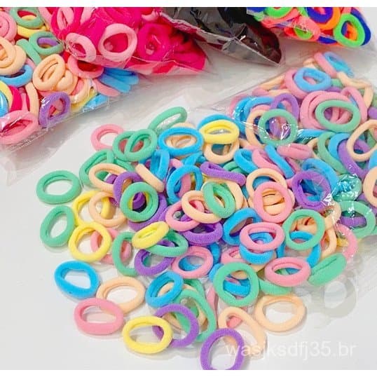 Conjunto de 180/360 peças de pequenos elásticos de cabelo pretos/coloridos/fofos