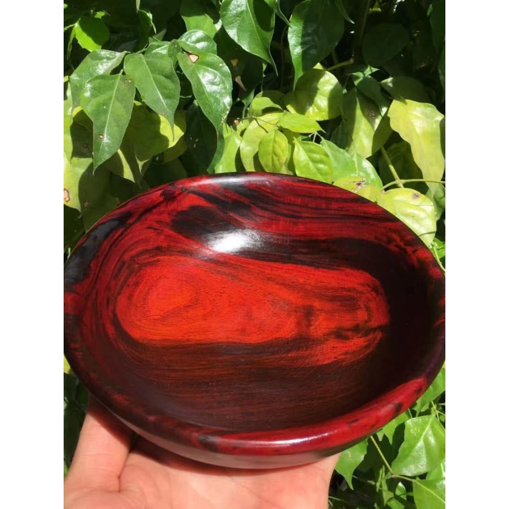 Prato de frutas de mogno Laos Grande jacarandá vermelho Prato de madeira maciça Tigela pequena Sala de estar Prato de se