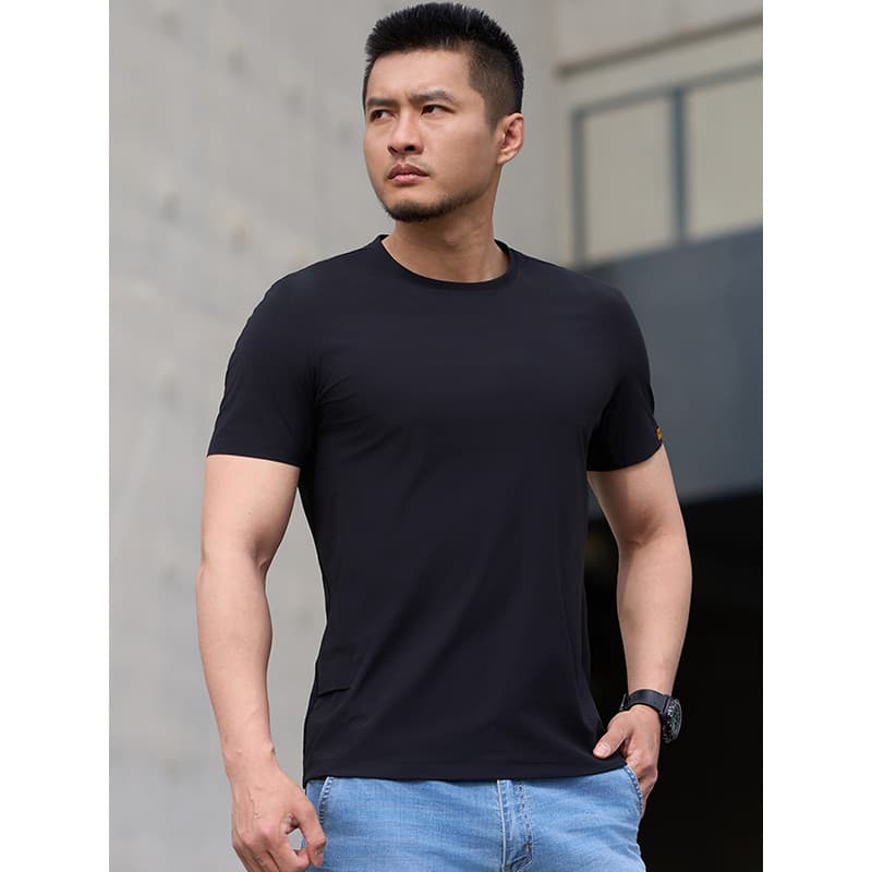[2 peças mais desconto] Terceira geração Dragon Tooth Secret Cool Feeling em torno do pescoço camiseta de manga curta re
