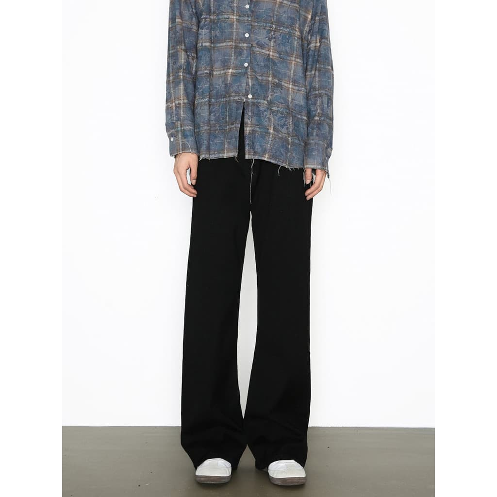 All-Match Micro-queimado americano High Street preto reto mais magro olhar Cleantfit Jeans masculino solto calças casuai