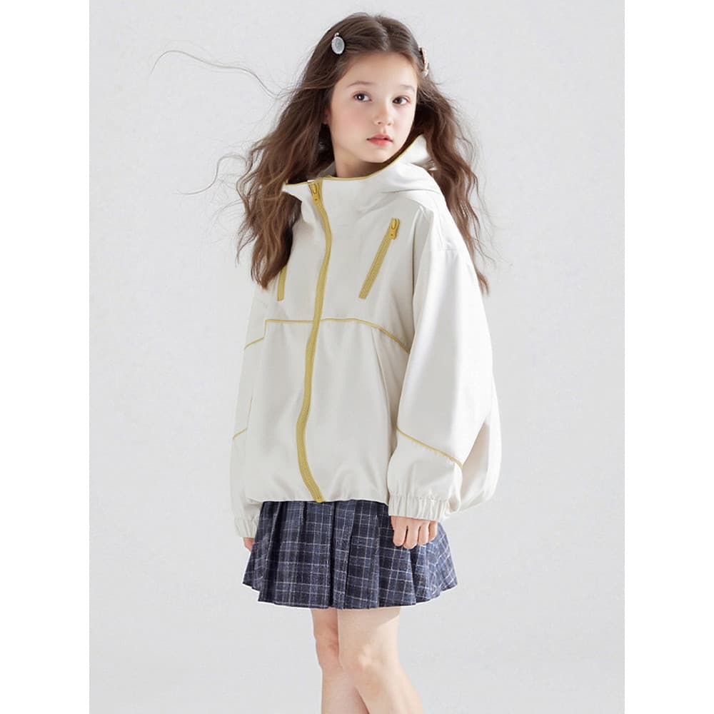 Meninas jaqueta primavera outono estilo 2026 novo estilo moda crianças roupas meninas outono ao ar livre com capuz crian