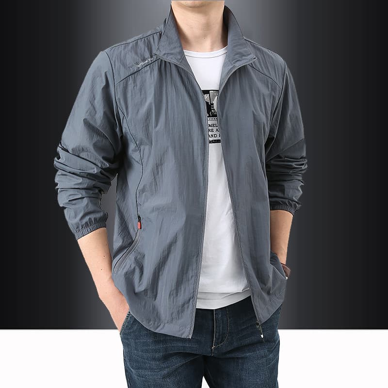 Roupas de proteção solar Jaqueta de meia-idade masculina Jaqueta fina de verão Homens Idosos de meia-idade Roupas de ver