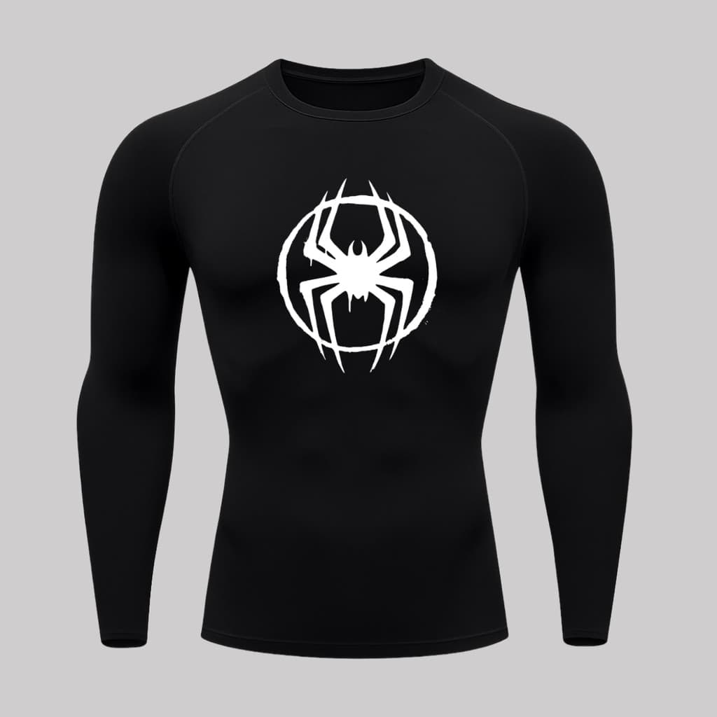 Camiseta Masculina Segunda Pele UV Manga Longa Estampa Aranha