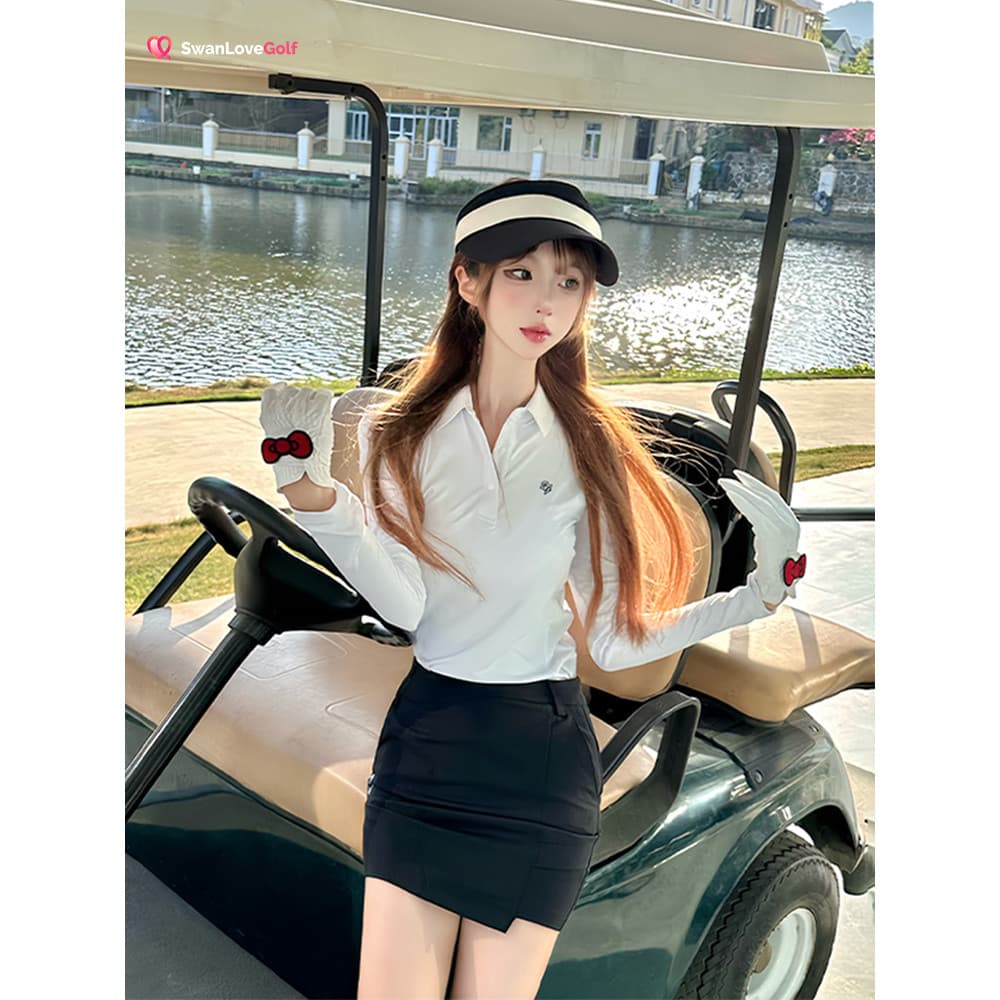 2026 novo estilo roupas de golfe feminino outono inverno manga comprida topo feminino esportes de secagem rápida magro-a