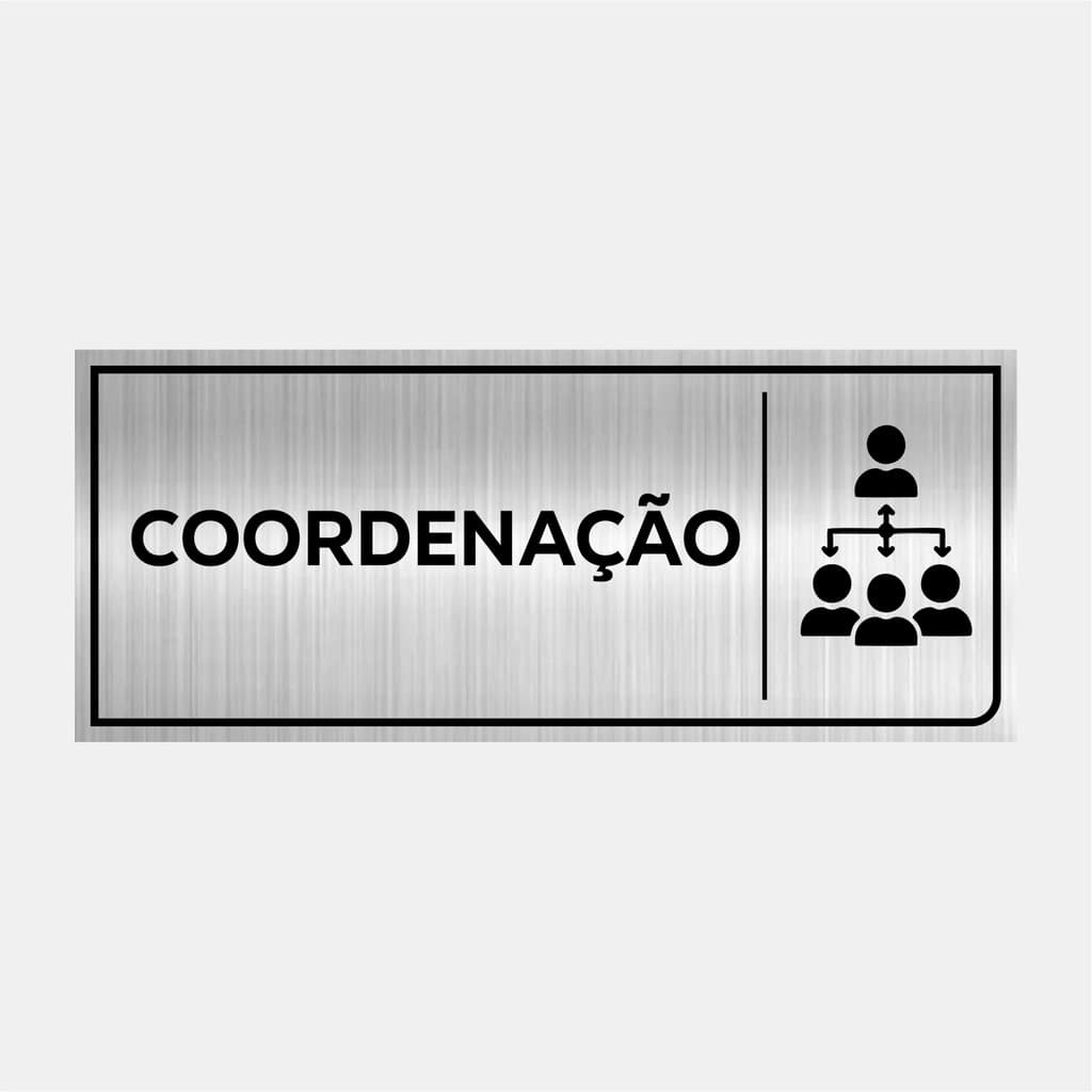 Placa Identificação Sinalização Porta Coordenação 24x10cm